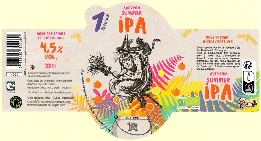 Etiquette BRASSERIE MOUSSES DU ROUERGUE 12