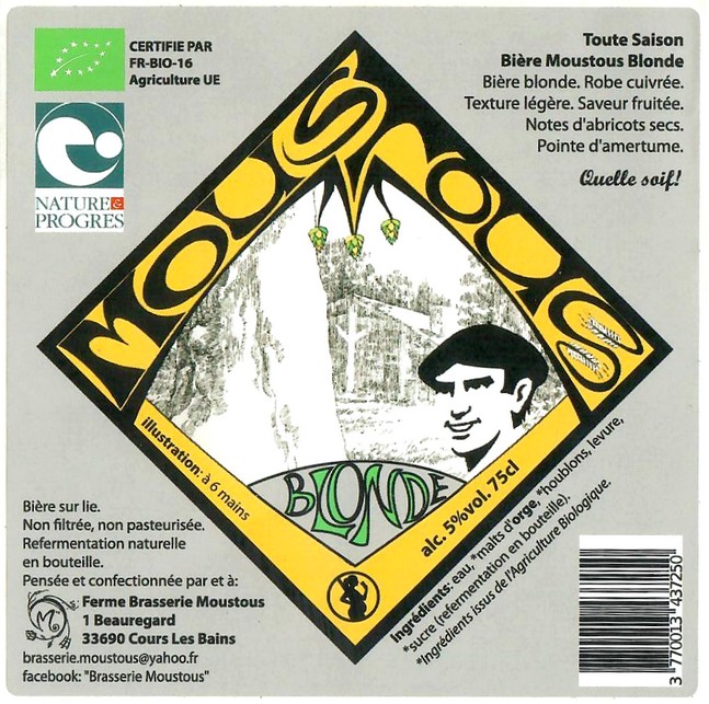 Etiquette BRASSERIE MOUSTOUS 27