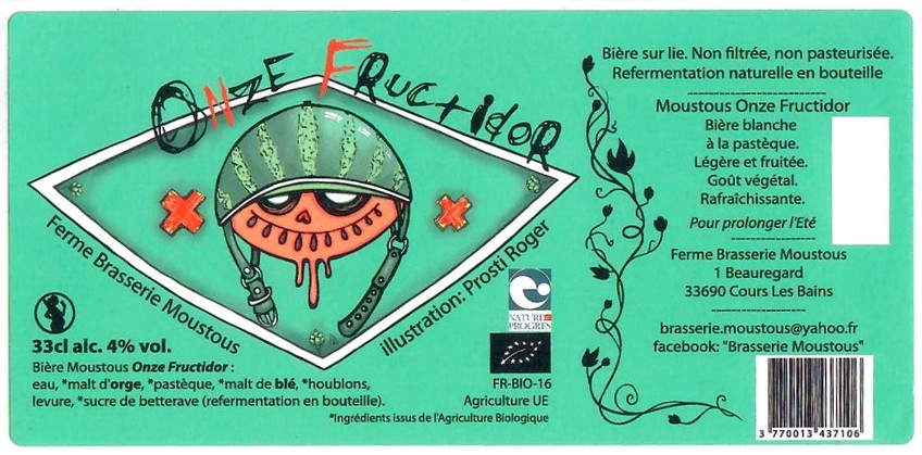 Etiquette BRASSERIE MOUSTOUS 33