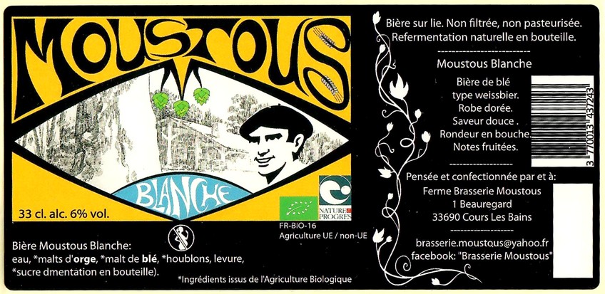 Etiquette BRASSERIE MOUSTOUS 37