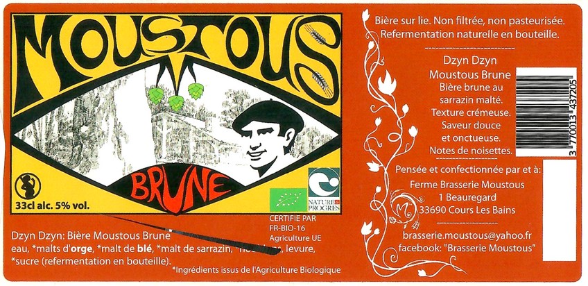 Etiquette BRASSERIE MOUSTOUS 40