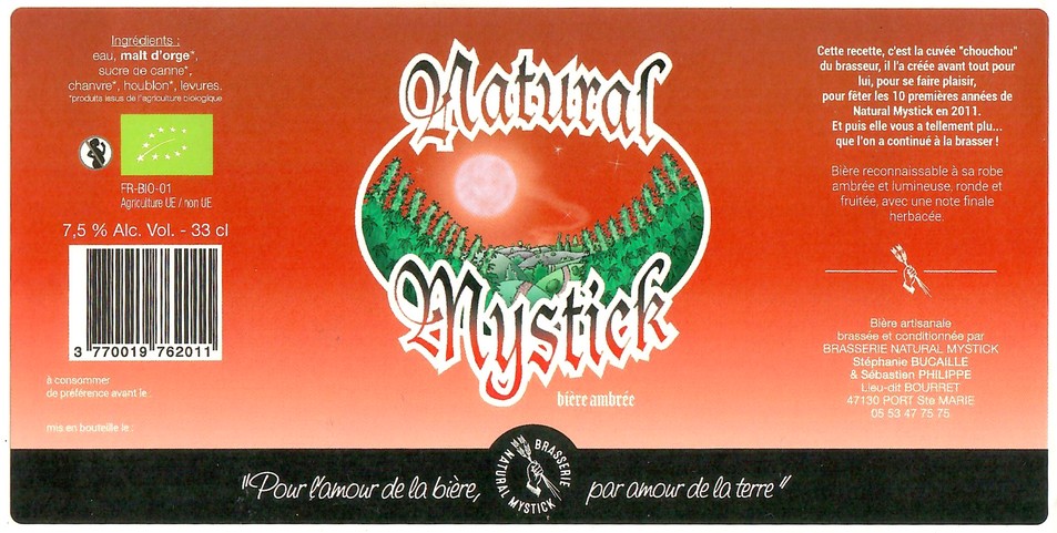Etiquette BRASSERIE NATURAL MYSTIC 06