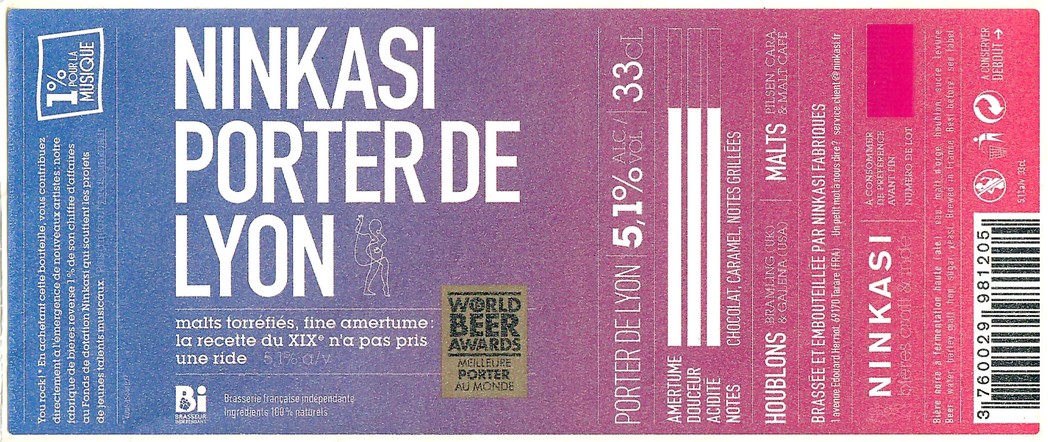 Etiquette BRASSERIE NINKASI 55