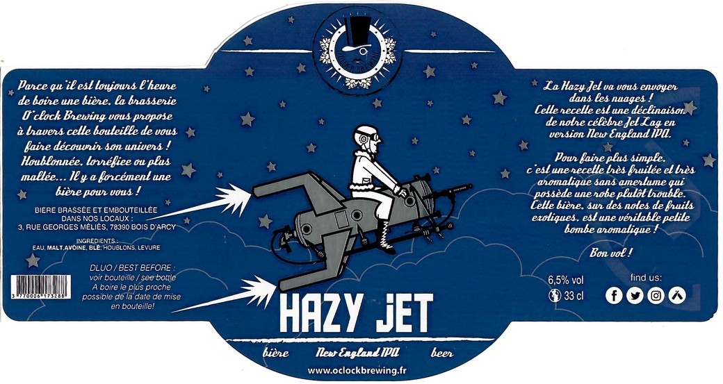 Etiquette BRASSERIE O CLOCK 37