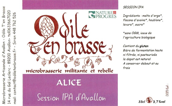 Etiquette BRASSERIE ODILE T'EN BRASSE 05