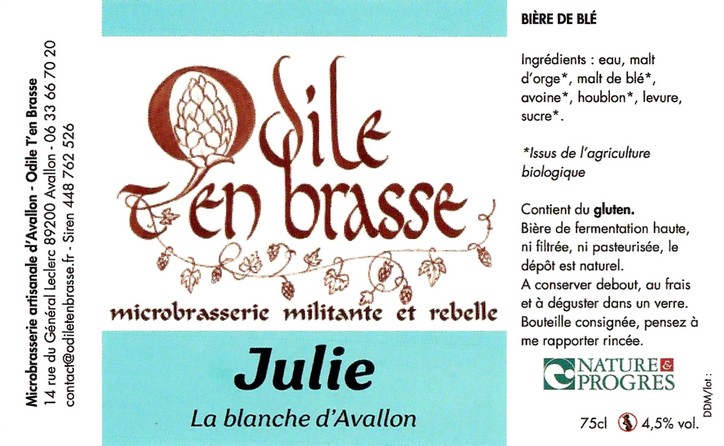 Etiquette BRASSERIE ODILE T'EN BRASSE 07