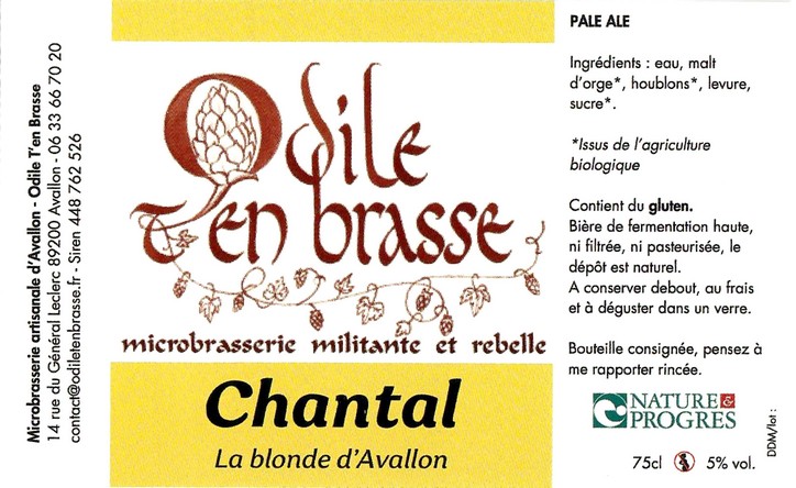 Etiquette BRASSERIE ODILE T'EN BRASSE 13