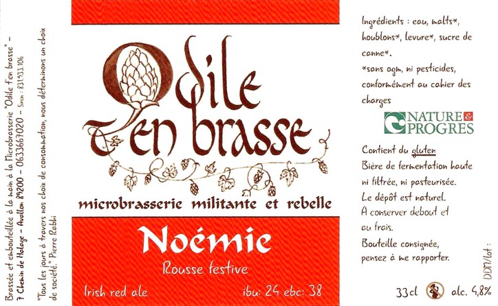 Etiquette BRASSERIE ODILE T'EN BRASSE 14