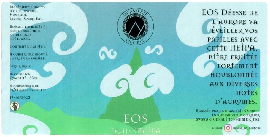 Etiquette BRASSERIE OLYMPE 01