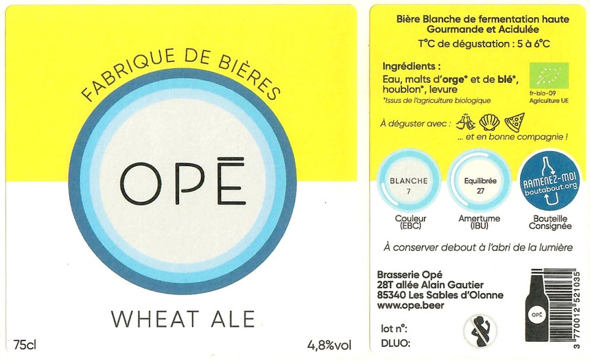 Etiquette BRASSERIE OPE 19