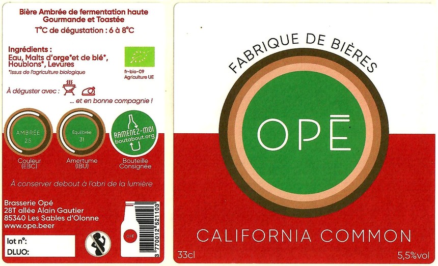 Etiquette BRASSERIE OPE 37