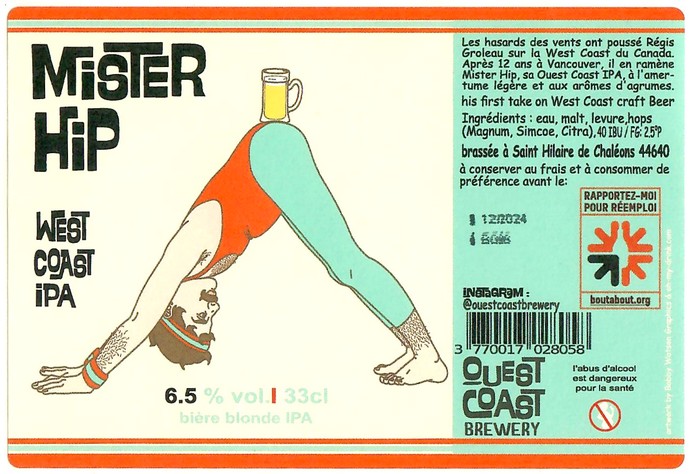 Etiquette BRASSERIE OUEST COAST BREWERY 02