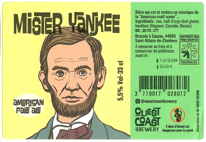 Etiquette BRASSERIE OUEST COAST BREWERY 03