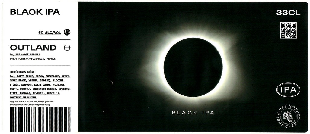 Etiquette BRASSERIE OUTLAND 22