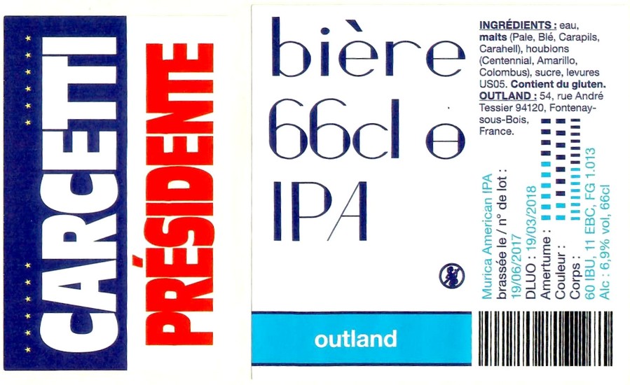 Etiquette BRASSERIE OUTLAND 57