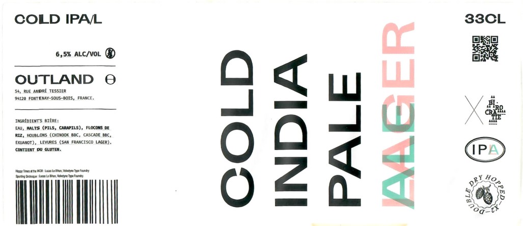 Etiquette BRASSERIE OUTLAND 58