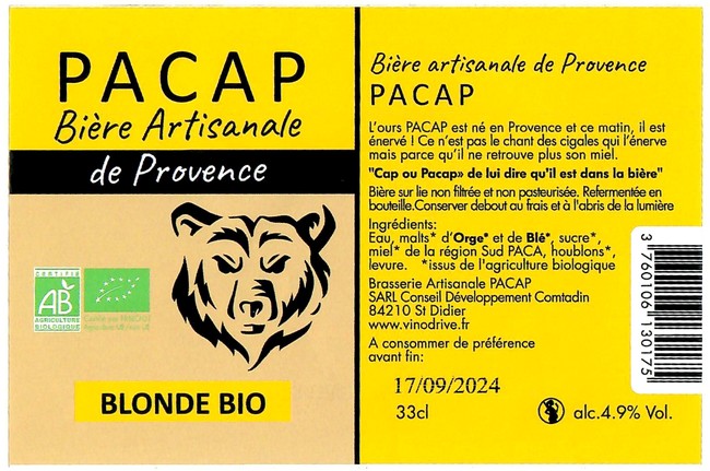 Etiquette BRASSERIE PACAP 04