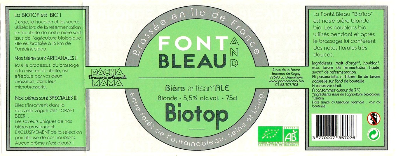 Etiquette BRASSERIE PACHAMAMA 18