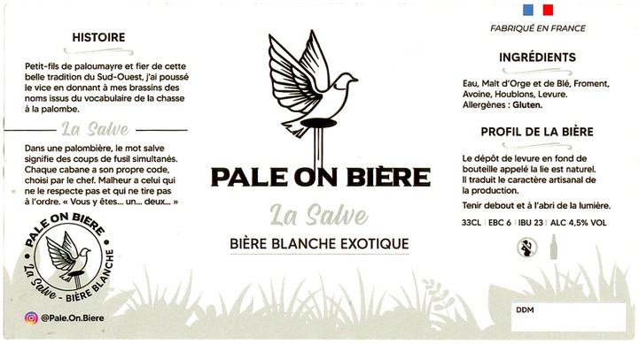 Etiquette BRASSERIE PALE ON BIERE 04