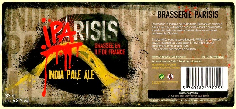 Etiquette BRASSERIE PARISIS 01