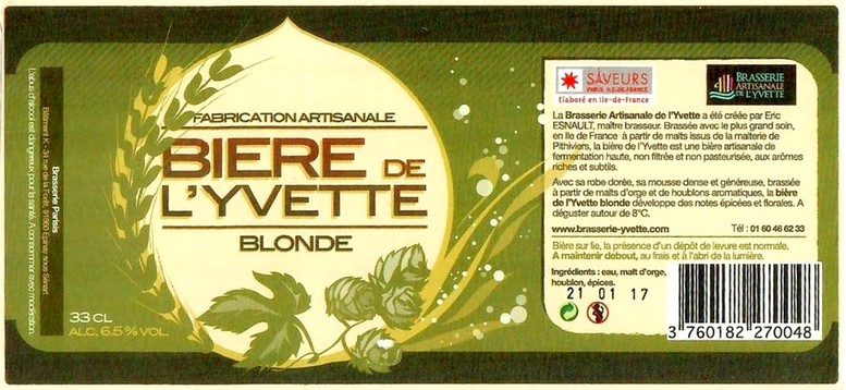 Etiquette BRASSERIE PARISIS 11