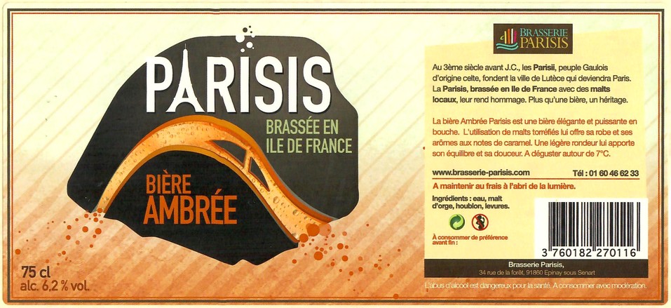 Etiquette BRASSERIE PARISIS 28