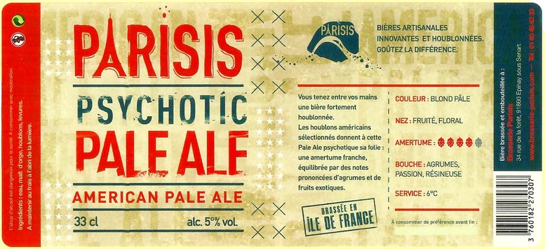 Etiquette BRASSERIE PARISIS 35