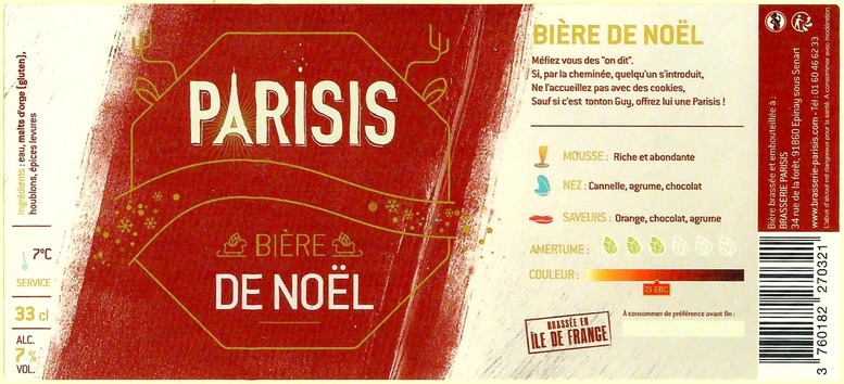 Etiquette BRASSERIE PARISIS 55