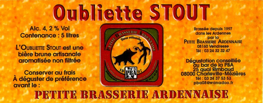 etiquette BRASSERIE PBA 28