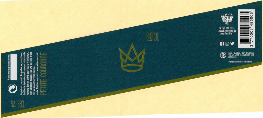 Etiquette BRASSERIE PETITE COURONNE 02