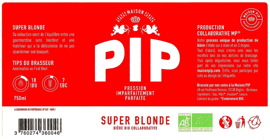 Etiquette BRASSERIE PIP 25