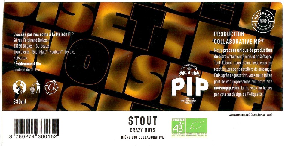 Etiquette BRASSERIE PIP 29