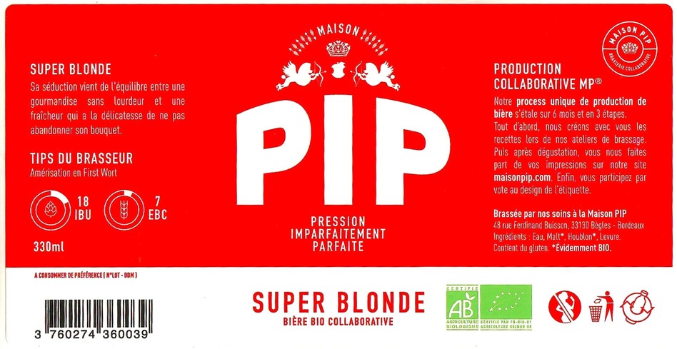 Etiquette BRASSERIE PIP 39