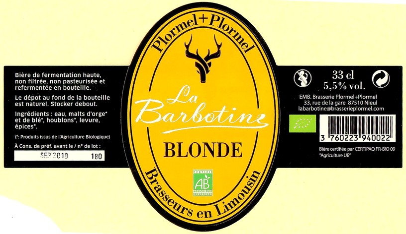 Etiquette BRASSERIE PLORMEL 03