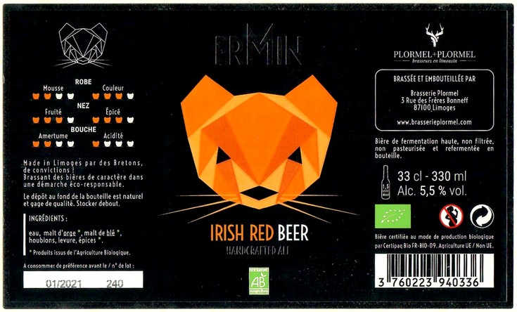 Etiquette BRASSERIE PLORMEL 11