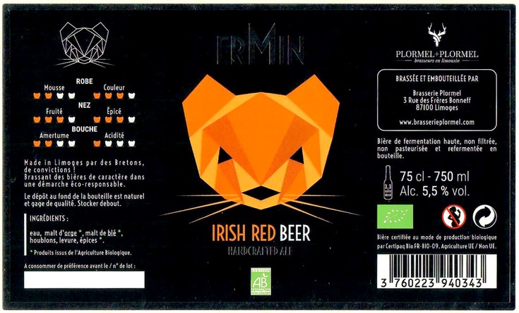 Etiquette BRASSERIE PLORMEL 12