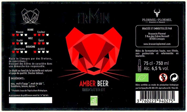 Etiquette BRASSERIE PLORMEL 13