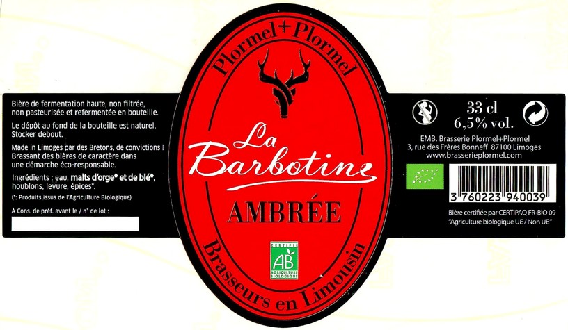 Etiquette BRASSERIE PLORMEL 16