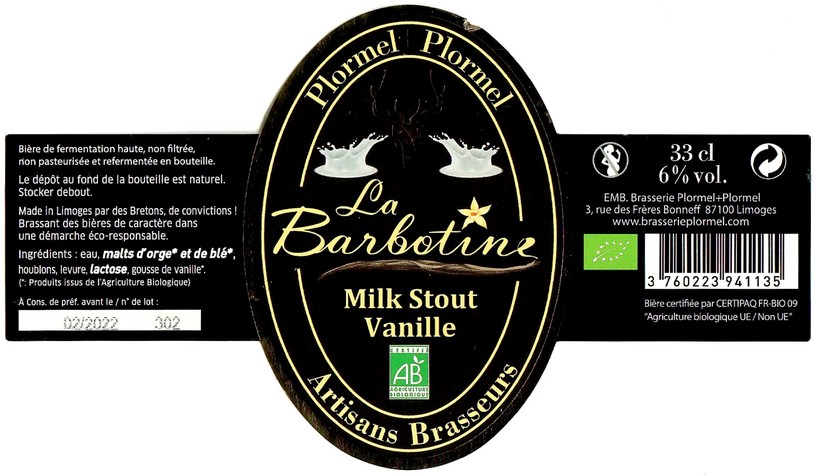 Etiquette BRASSERIE PLORMEL 22