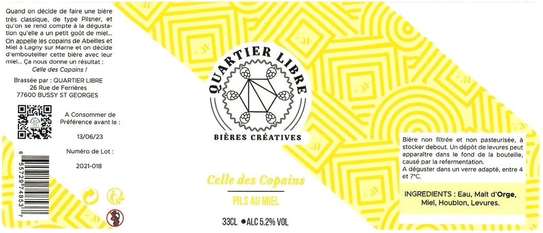 Etiquette BRASSERIE QUARTIER LIBRE 06