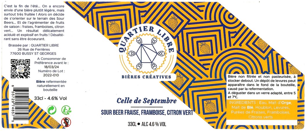 Etiquette BRASSERIE QUARTIER LIBRE 09