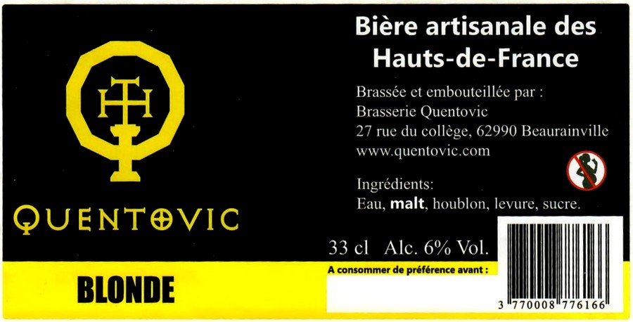 Etiquette BRASSERIE QUENTOVIC 01