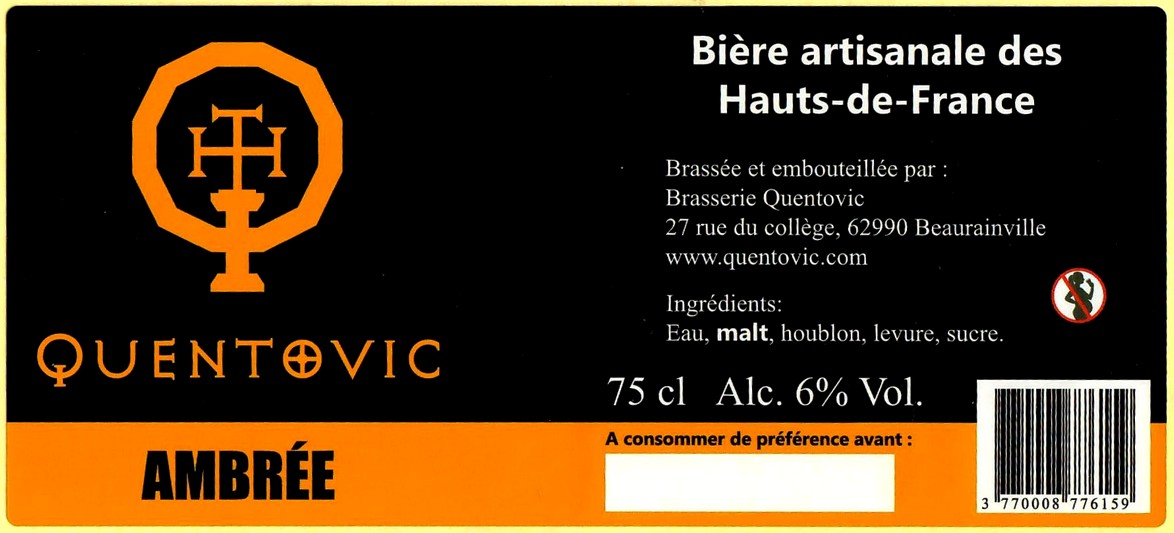 Etiquette BRASSERIE QUENTOVIC 08