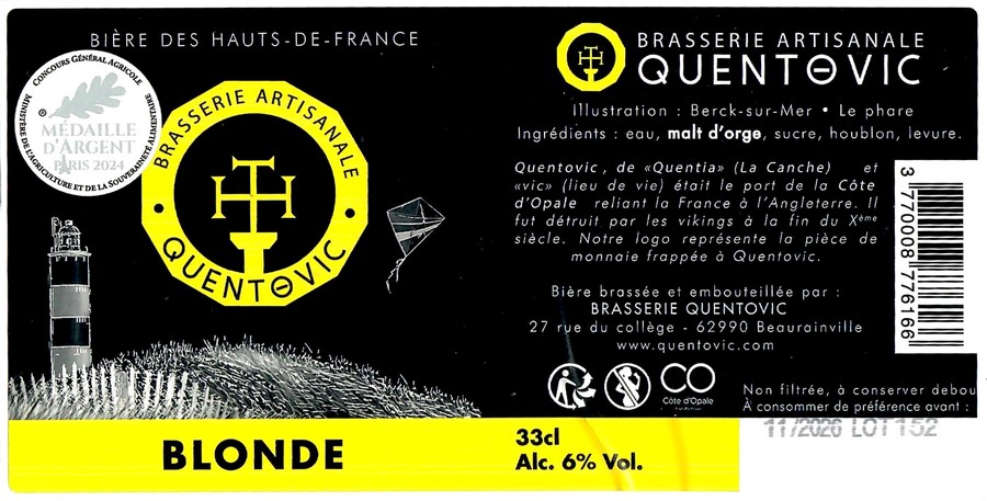 Etiquette BRASSERIE QUENTOVIC 12