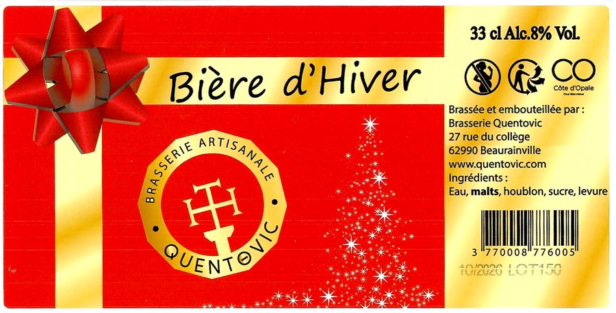 Etiquette BRASSERIE QUENTOVIC 13