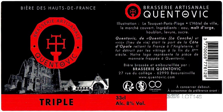 Etiquette BRASSERIE QUENTOVIC 15