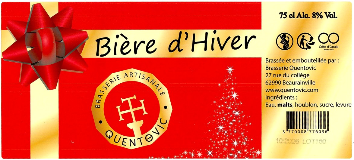 Etiquette BRASSERIE QUENTOVIC 18