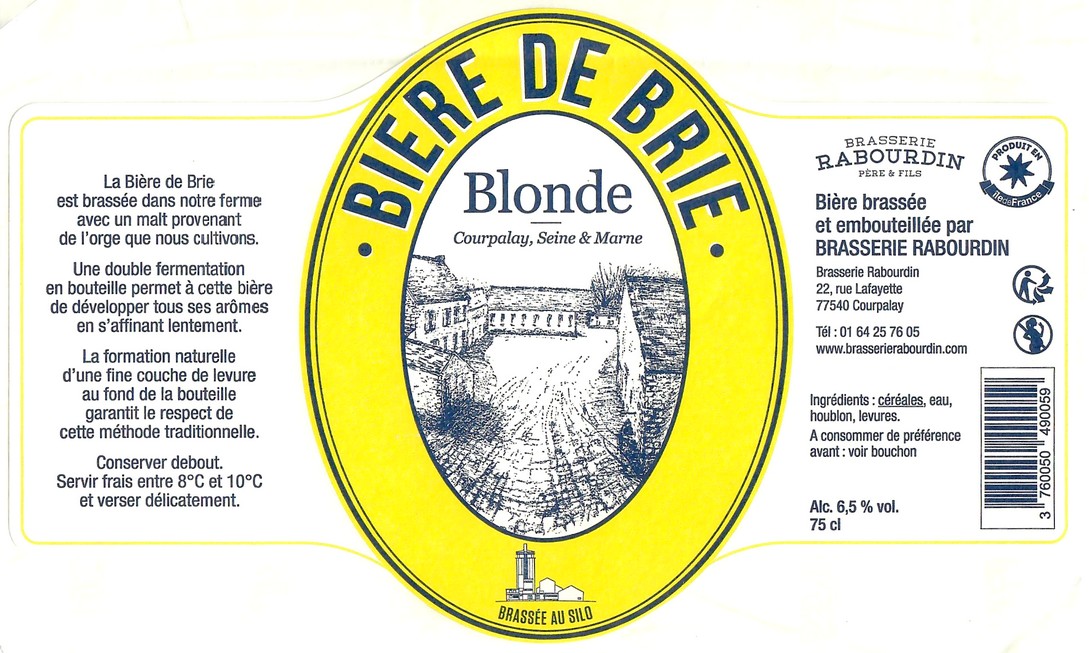 Etiquette BRASSERIE RABOURDIN 85