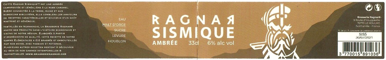 Etiquette BRASSERIE RAGNAR 04