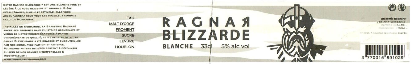 Etiquette BRASSERIE RAGNAR 07